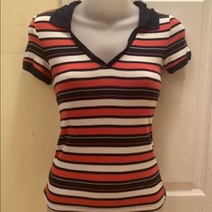 AMERICAN EAGLE WOMENS COLLARED SHORT SLEEVE TEE XS